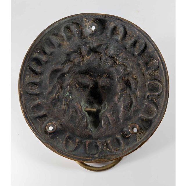 19th Century Oversize Large Bronze Lion's Head Door Knocker For Sale - Image 9 of 10