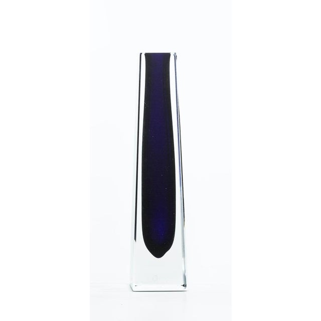 Vintage Glass Vase in Blue Violet with Pyramid Shape, Germany, 1960s For Sale - Image 3 of 5