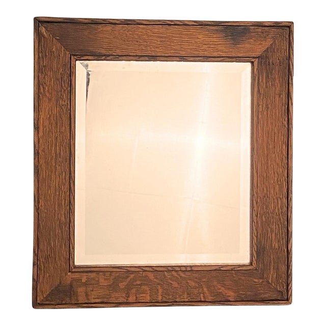 One of a Kind Quarter Sawn Oak Craftsman Mission Style Mirror For Sale