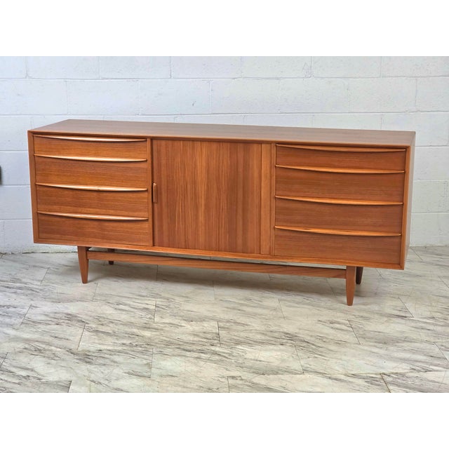 Brown 1960s Danish Modern 13 Drawer Dresser by Svend Madsen for Falster For Sale - Image 8 of 11