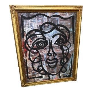 1970s Peter Keil Large Portraiture Canvas Painting For Sale
