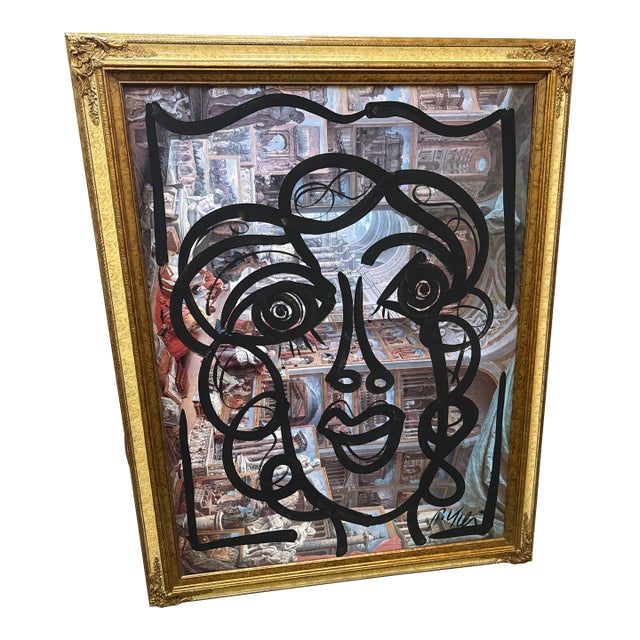 1970s Peter Keil Large Portraiture Canvas Painting For Sale