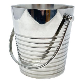 Mid-Century Modern Art Deco Ondulations Ice Bucket from Christofle, 1930s, Set of 2 For Sale
