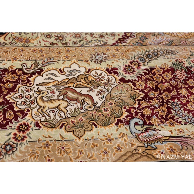 Ecru Modern Animal Motif Silk Chinese Area Rug For Sale - Image 8 of 12