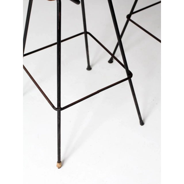 Wood Mid-Century Stools Pair For Sale - Image 7 of 11