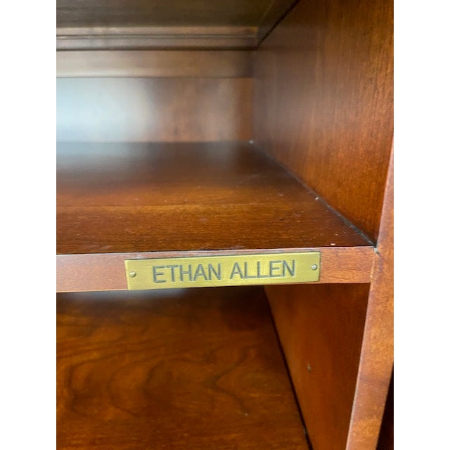 Wood 1980s Ethan Allen Entertainment Cabinet Burlwood For Sale - Image 7 of 7