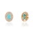 3.97Carat Turquoise & Diamond Double Halo Statement Earrings in 14k Gold- A Pair For Sale In New York - Image 6 of 14