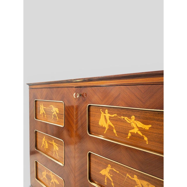 Mid-Century Italian Inlaid Sideboard or by Paolo Buffa, 1958 For Sale - Image 16 of 18