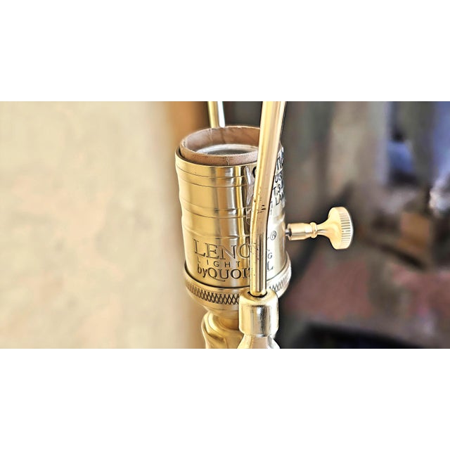 Lenox Porcelain & Brass Table Lamp With Original Shade For Sale - Image 11 of 12