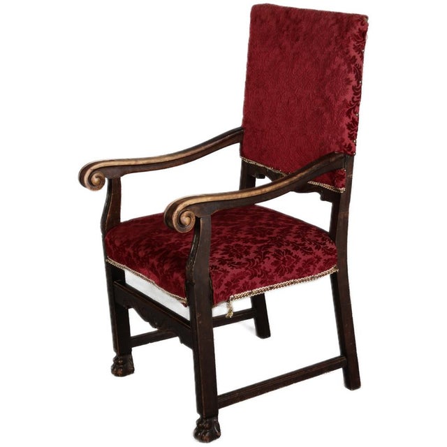 Baroque Antique Renaissance Armchair, 1900 For Sale - Image 3 of 18