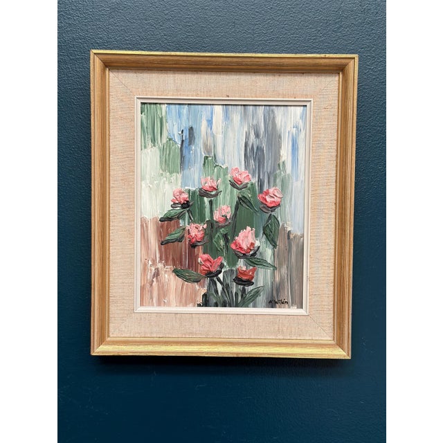 A. Wilén, Floral Impasto, 1960s, Oil on Panel, Framed For Sale - Image 16 of 17