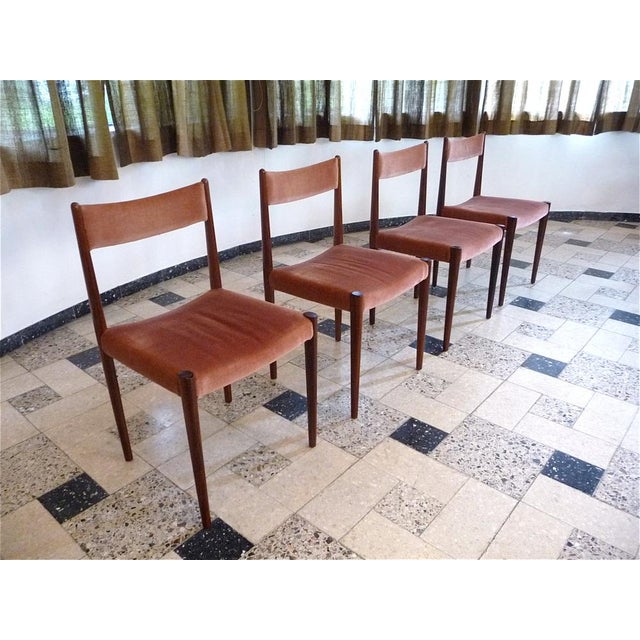Velvet Dining Chairs from Lübke, Germany, 1960s, Set of 4 For Sale - Image 10 of 18
