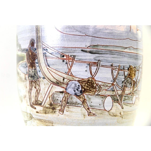 Art Nouveau Large Decorative Vase by Harald Folmer Gross, Denmark, 1940s For Sale In New York - Image 6 of 10