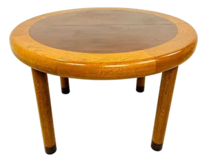1970s Dunbar Mid-Century Modern Banded Oak & Rosewood Dining/Game Table