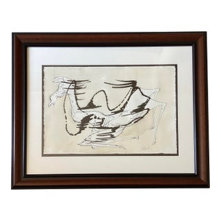 Original Ink on Paper Art by Alex Beard, “Gestural Horse”, With Coa For Sale