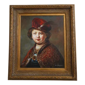 Framed Oil Painting on Canvas of Victorian Queen