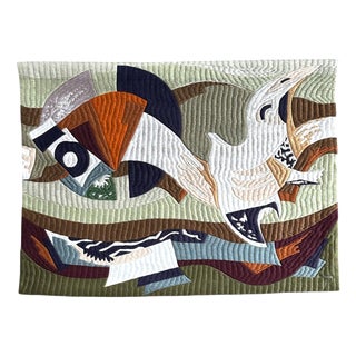 Abstract Tapestry in Wool by Maria Flavia De Monsaraz, Lisbon, 1970 For Sale