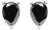 14K White Gold 3.00 Cttw Black Pear Shaped Diamond Solitaire Stud Earrings For Sale