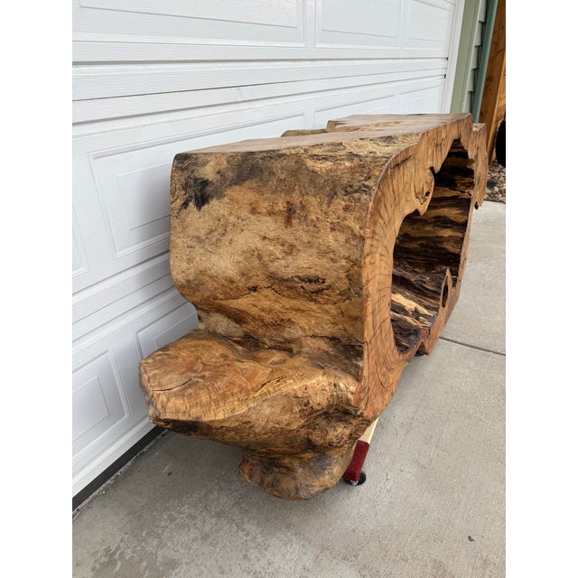 1990s Statement Live-Edge Mango Wood "Window" Slab For Sale - Image 13 of 18