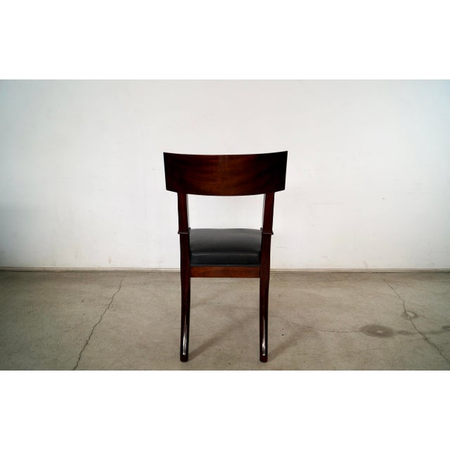 2010s Hollywood Regency Leather Klismos Side Chair by Mirak For Sale - Image 5 of 12