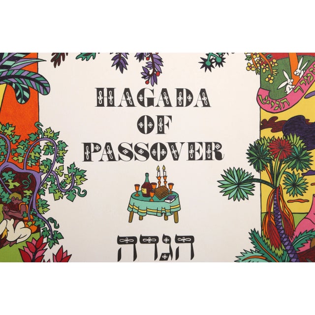 Religious Haggadah of Passover (Coversheet), Shlomo Katz Lithograph, Signed in Pencil For Sale - Image 3 of 4