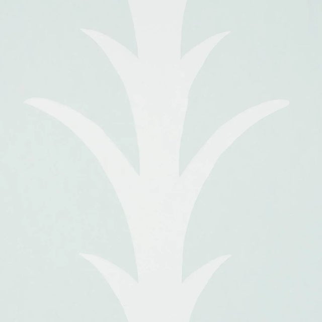 Contemporary Schumacher x Celerie Kemble Acanthus Stripe Wallpaper in Ivory on Mineral For Sale - Image 3 of 4