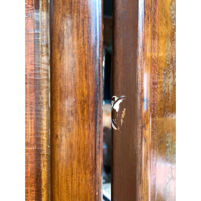 Wood 20th Century Chinese Six Panel Folding Screen For Sale - Image 7 of 12