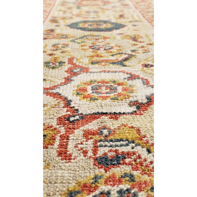 Textile Antique Persian Sultanabad Carpet, Wool Ivory Oriental Rug Hand Knotted For Sale - Image 7 of 18