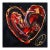Love and Wild XX - Colorful Impasto Textured Heart Artwork on Black Wood Panel by Cynthia Coulombe-Bégin For Sale