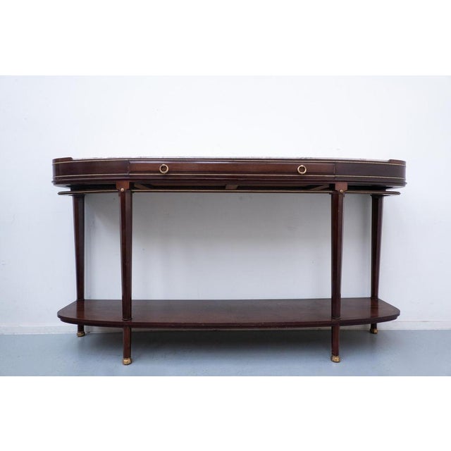 Mahogany and Marble Console Table attributed to Alban Chambon, 1900s For Sale - Image 9 of 9
