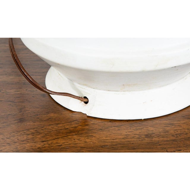 Vintage Mid Century Modern Lamp Wood Ceramic Table Lamp - a Pair For Sale - Image 12 of 12