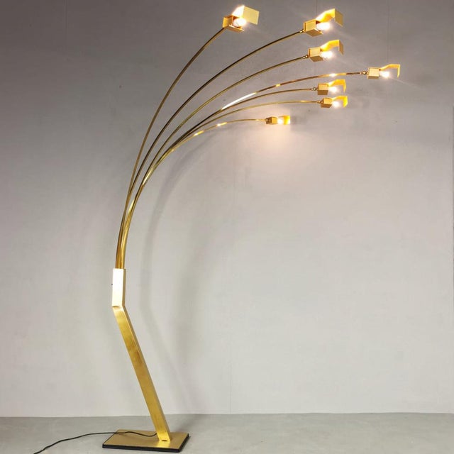 Floor Lamp with 7 Lights, 1970s, in Very Good conditions. Designed 1970 to 1979 European Plug (up to 250V).The wiring of...
