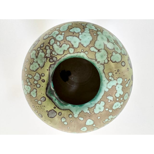 Glazed Studio Ceramic Art Vase with Standing Ring by Hanne Wydra-Jantz, Germany, 1980s For Sale - Image 14 of 18