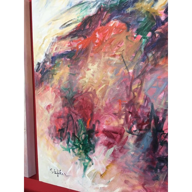 Blue Mary Lou Siefker, Acrylic on Canvas Titled: To Jump and Run and Play. For Sale - Image 8 of 10