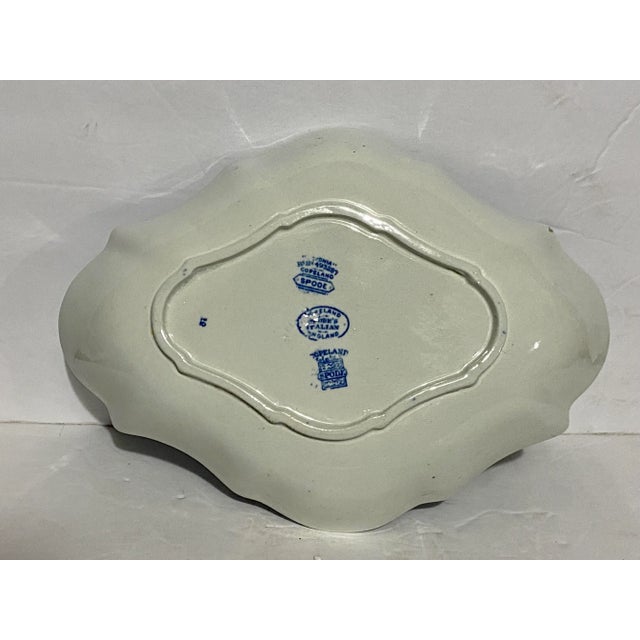 Copeland English China Copeland Spode Blue Italian Scalloped Dish, Early 20th Century For Sale - Image 4 of 5
