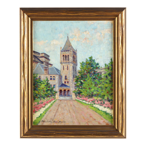 1940’s Oil on Board Henrietta Dunn Mears First Church of Christ, Boston