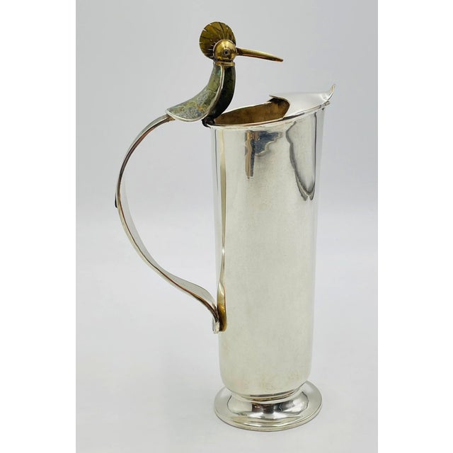 Mexican 1960s Los Castillo "Bird of Paradise" Pitcher, Mexican Modern Silversmithing For Sale - Image 3 of 18