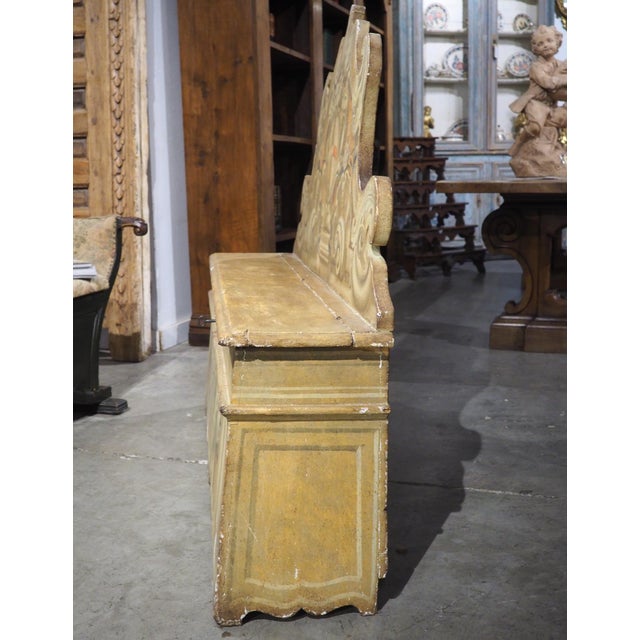 18th Century Painted Armorial Cassapanca Bench From Tuscany, Italy For Sale - Image 9 of 18