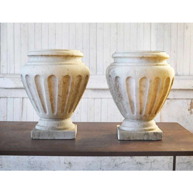 Marble Urns Italian Neo-Classical Style - A Pair For Sale - Image 12 of 12