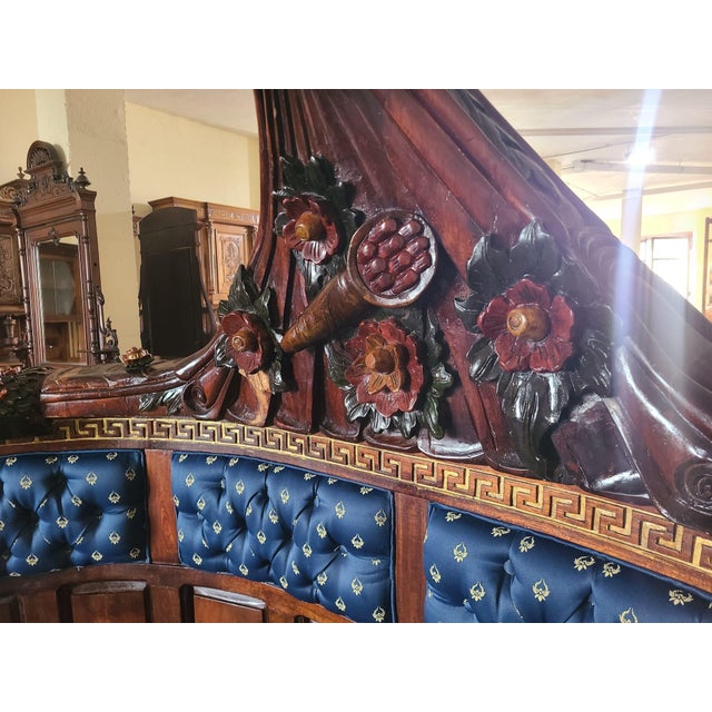 Late 19th Century Antique French Empire Style Lit Bateau Bed in Carved Wood, 1880 For Sale - Image 5 of 18