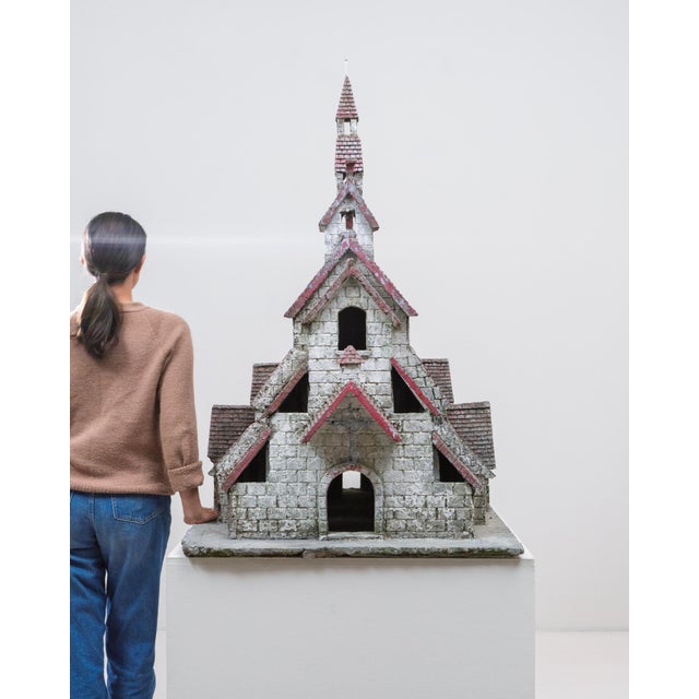 20th Century French Folk Art Concrete Model of Church For Sale - Image 17 of 18