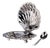 Cap Ferrat Fan Shell Lidded Bowl with Spoon, Nickel For Sale