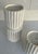 Global Views Global Views Modern Channeled White Marble Candle Pillars Set of 2 For Sale - Image 4 of 5