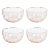 Pescara White Dot Condiment Glass Bowls - Pink, Set of 4 For Sale