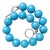 Blue Sponge Quartz Statement Necklace, Huge 24 Mm Round Blue Quartz Beads, Sterling Silver Toggle Clasp, Bold Gemstone Necklace For Sale