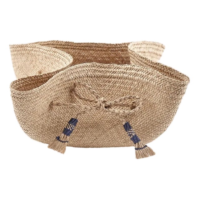 Johanna Ortiz Deep Navy Ocaña Bread Basket, Set of 2 For Sale