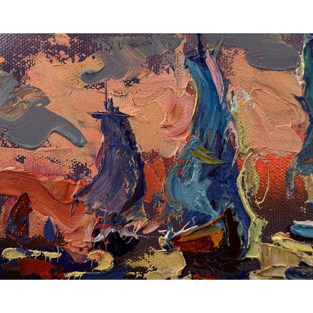 Orange Oil Painting Sailboats and Orange Sunset Oleksiy Ivanyuk For Sale - Image 8 of 9