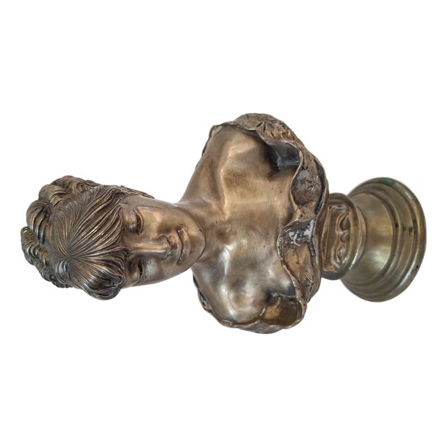 Bust of a Young Girl, 1950, Brass For Sale