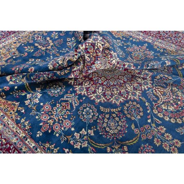 Hand-Knotted Kerman Rug with Medallion Design For Sale - Image 11 of 13