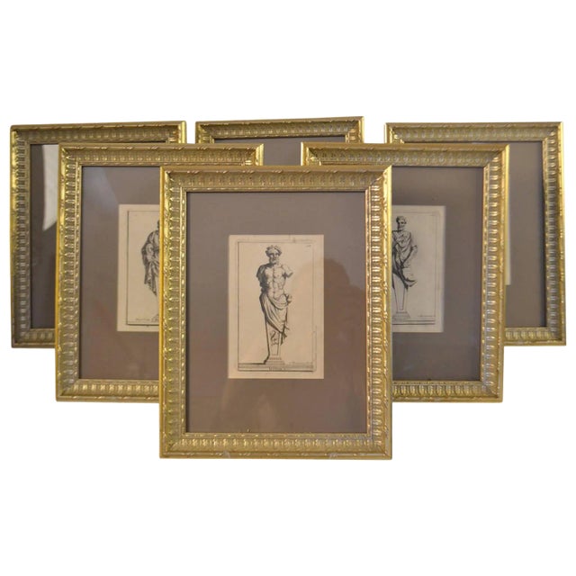 Six Copperplate Engravings of Sculptures in the Garden of Versailles For Sale